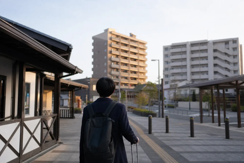 出張先へ向かう様子